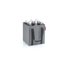 Reisenthel - bottlebag twist silver - 9 compartimentos, fácil reciclaje de botellas, correas de transporte, Couleur:twist silver