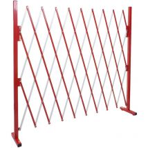 Hegele - Reja de protección HHG-374, reja de tijera reja de protección extensible, aluminio rojo-blanco, altura 153cm, anchura 32-265cm