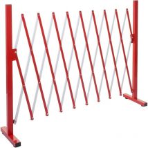 Hegele - nunca usado] Reja de protección HHG-374, reja de tijera reja de protección extensible, aluminio rojo-blanco, altura 103cm, anchura 32-265cm