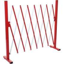 Hegele - nunca usado] Reja de protección HHG-374, reja de tijera reja de protección extensible, aluminio rojo-blanco, altura 103cm, anchura 28-200cm