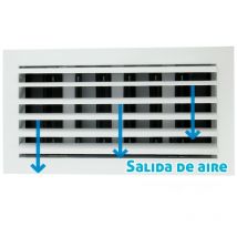 Rejilla de impulsión techo lama curva con regulación blanca 600x150mm 600x150mm