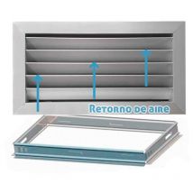 Salvador Escoda - Rejilla de ventilación retorno plata mate + Marco de montaje 400x100 mm 400x100 mm