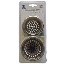 Happy - rejilla fregadero 7,3&438,3cm. blister , Rejilla y tapón rejilla para desague de fregaderos de 7,3 y 8,3cmInoxidableBlister de 2 unidades.