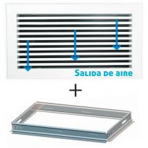 Salvador Escoda - Rejilla lineal inclinación 0o blanca para aire acondicionado + marco de montaje 600x75mm 600x75mm