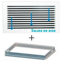 Salvador Escoda - Rejilla lineal inclinación 0o blanca para aire acondicionado + marco de montaje 400x150mm 400x150mm