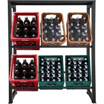 Quick Star - Rejilla metálica 104x30x129cm para cajas de bebidas para almacenar 6 cajas de refrescos