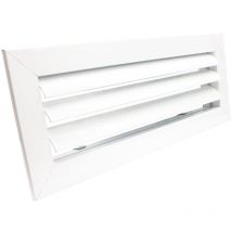 Ralertreik - Rejilla Ventilacion Rectangular Blanca Lama Curva Horizontal para Aire Acondicionado 200X150mm - Marco