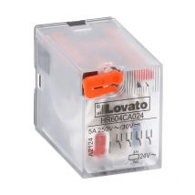 Relais industriel Lovato 5A 4 interrupteurs 24VAC + led HR604CA024