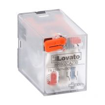 Relais industriel Lovato 7A 2 interrupteurs 230VAC + led HR602CA230
