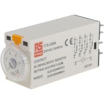 Relais temporisé RS PRO, 230V c.a., Enfichable, 4 contacts ( Prix pour 1 )