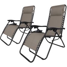 Relax-gartensessel 2-er Set Verstellbar Und Schwerelos "sintra" - Taupe