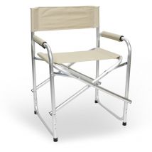 Relax-Klappstuhl Regisseur aus Aluminium mit beige textilene Bezug