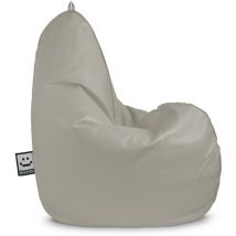 Happers - Pouf Poire Relax Similicuir Outdoor Gris Clair Enfant