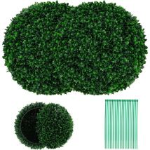 2 Boules de Buis Artificielles, Fausses Boules de Verdure Rondes, Protection Solaire, Boules Décoratives de Jardin pour Jardin Porche Fête Mariage