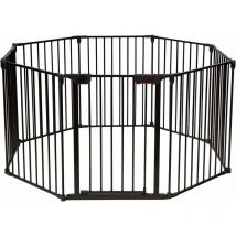 Relax4life - 8 Panneaux Barrière de Sécurité Enfant Multi-fonction en Fer, Grille de Protection Extensible pour Bébé Animaux Cheminée