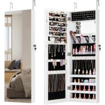 Relax4life - Armoire a Bijoux Murale, Armoire a Bijoux avec Miroir Sans Cadre, Miroir Intérieur, Verrouillable à Clé, Peu Encombrante, Armoire Bijoux