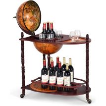 Relax4life - Armoire de Vin Forme de Globle Terrestre 41,5 x 41,5 x 57CM en Bois et Plastique Armoire Vintage Bon Ornement à Domicile (Brun-XL)