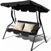 Relax4life - Balancelle avec Auvent en Toile Épaisse Imperméable et Structure en Acier Pulvérisé, Balancelle de Jardin en Plein Air pour Piscine,