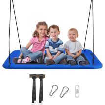 Balançoire Nid d'Oiseau Rectangulaire pour Enfants Réglable en Hauteur 120- 180 CM,Chaise Suspendue avec Siège Spacieux 150X80 CM,Charge Max 300KG