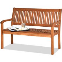 Relax4life - Banc de Jardin en Bois d'Eucalyptus 3 Places avec Structure Stable et Dossier et Accoudoirs Ergonomique,Banc Longue d'Extérieur