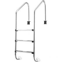 Chelle de Piscine à 3 Marches en Acier Inoxydable avec Protection Antidérapante, Escalier de Piscine Chargeable à 150KG pour Piscines, Centres de