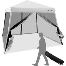 RELAX4LIFE Gazebo da Giardino Pieghevole 3x3M, Gazebo da Esterno Impermeabile e Resistente, Altezza Regolabile, Tenda Gazebo per Fiere, Mercato,