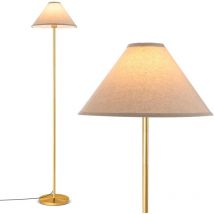 Lampada da Terra con Paralume in Lino, Lampada da Pavimento con Interruttore a Pedale, Piantana per Soggiorno, Camera da Letto e Ufficio [Classe di