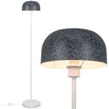 Lampadaire sur Pied Salon 146 cm, Lampe Sur Pied Moderne avec Abat-Jour Rond & Interrupteur à Pied, Douille E27 pour Salon, Bureau, Chambre à