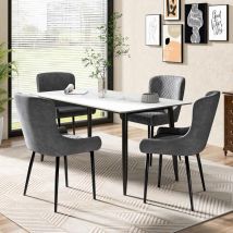 Set di 2 Sedie da Pranzo, Sedia da Pranzo Imbottita, Sedia da Pranzo Velluto, Design Ergonomico, Telaio in Metallo Verniciato a Polvere, Piedini