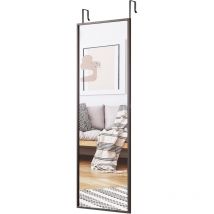 RELAX4LIFE Miroir Mural Suspendu avec Crochets de Suspension pour Porte, Miroir en Pleine Longueur Réglable en Hauteur, Convient pour Chambre, Salon,