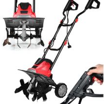 Relax4life - Motobineuse Électrique 1200 w à 365 rpm, Motobineuse avec Profondeur Travail 22 cm, Largeur 35 cm et 4 Lames, Poignée Pliable et Bouton