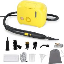 Relax4life - Nettoyeur Vapeur Portable 1500W, Nettoyant Vapeur Électrique avec 1 l Réservoird'eau 3Bars 12 Accessoires Complets pour Cuisine Salon