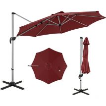 Parasol Déporté avec Pied, Parasol de Jardin Extérieur en Aluminium pour Extérieur avec Rotation à 360° Inclinaison Base Croisée, Parasol Inclinable