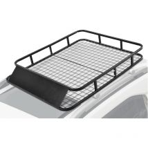 Relax4life - Porte-Bagages en Fer au Toit de Voiture Charge Max 75kg avec Cadre en Maille, Panier de Toit pour suv Utilitaires, 122,5x102CM, Noir