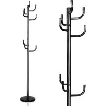 Relax4life - Porte-Manteau sur Pied 8 crochets en Fer, Perroquet Porte-manteaux Penderie Portant Industriel Hauteur 175 cm pour Entrée Chambre
