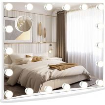 Specchio Trucco con 18 Luci a Led, Specchio con Illuminazione, Controllo Touch, 4 Luminosità Regolabili, 3 Colori di Luci Disponibile - Relax4life