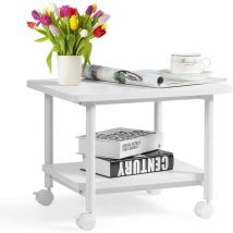 Relax4life - Support d'Imprimante Mobile à 2 Niveaux avec Roue Universelle Verrouillable,Organisateur de Bureau Style Moderne pour Télécopieur,