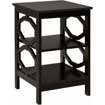 Relax4life - Table de Nuit Moderne avec 3 Étagères Stable et Durable, Bout de Canapé avec Conception Ouverte pour Salon, Chambre, Couloir, Bureau,