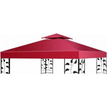 Telo di Ricambio per Gazebo, Baldacchino a Doppio Strato con Camino Airvent, Tessuto Impermeabile, Telo Quadrato 3 x 3 m per Gazebo e Pergola Esterna