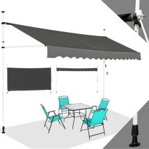 Tenda da Sole a Morsetto per Balcone con Lungezza 1,5M/2M/2,5M/3M/3,5M/4M, Altezza Regolabile da 2M a 3M, Montaggio senza Forare, Manovella Manuale