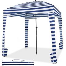 Tonnelle de Jardin Exterieur 183 x 183 cm avec Panneau Latéral Amovible, Hauteur Réglable, Barnum Pliant, Tente de Plage Portable avec Sac de