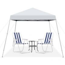Tonnelle de Jardin Extérieur Pop-up 3x3 m, 3 Hauteurs Réglables, Cadre Métallique, Barnum Pliant Imperméable avec Sac de Transport, Protection uv