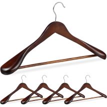 Cintre costume épaule large, lot de 30, bois, chemises, Crochet 360, Traverse pantalon, marron