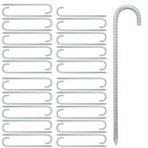 Ancres de sol, lot de 40, sardines xl, extra longues, camping, accessoire de tente, acier, 38,5 cm, argenté