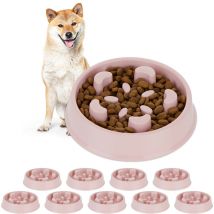 Relaxdays - 10 x Anti Schling Napf, Futternapf für Hunde, Volumen: 600 ml, für langsames Fressen, Hundenapf spülmaschinenfest, rosa