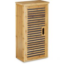 Relaxdays - Bamboo Bathroom Cabinet Size: 66 x 35 x 20 cm with 2 Shelves with Storage Space for Bathroom Accessories Wall Cabinet or Standing