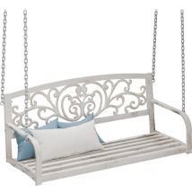 Relaxdays - Banc suspendu, 2 sièges, balançoire de jardin , design vintage, métal,HlP 197x133x58cm, choix de couleurs