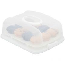 Relaxdays - Boîte gâteaux, Brownies, rectangulaire, couvercle, idéale pour les fêtes, HlP:15,5x37,5x27,5cm blanc