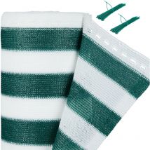 Brise-vue clôtures, 1x30 m, rambardes, résistant aux uv et intempéries, tissu hdpe, vert-blanc - Relaxdays