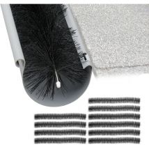 Relaxdays - Brosse de gouttière, set de 10, protection de gouttière, contre feuilles, oiseaux, 100 x 12 cm, noir